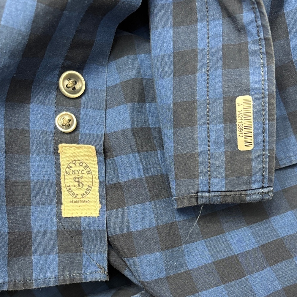 Todd Snyder Blue and Black Checkered Shirt - Picture 5 of 9